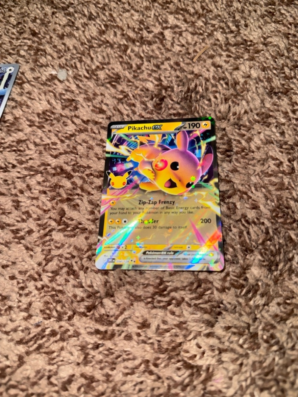 Pikachu 054/128 Holo Rare 30th Celebration Anniversary, TCG Pokemon Trading Card